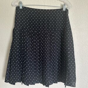 Halogen Pleated Skirt - Black w/White Dot - Size 8